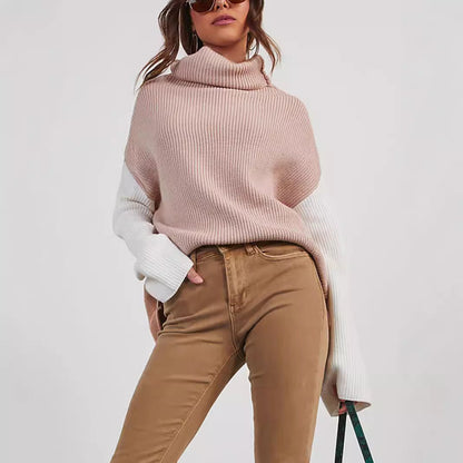 Damen Rollkragenpullover Rippdesign Elegantes Design Eveloria