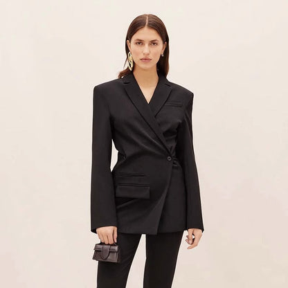 Damen Blazer Asymmetrisch Moderner Schnitt Eveloria - Eveloria