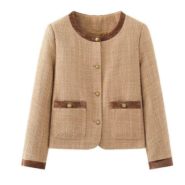 Damen Kurzblazerjacke Elegant Knopfdetails Eveloria