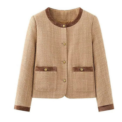 Damen Kurzblazerjacke Elegant Knopfdetails Eveloria