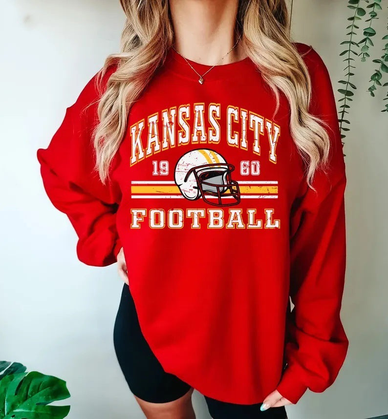 Damen Oversized Sweatshirt Football Motiv Eveloria