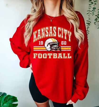 Damen Oversized Sweatshirt Football Motiv Eveloria