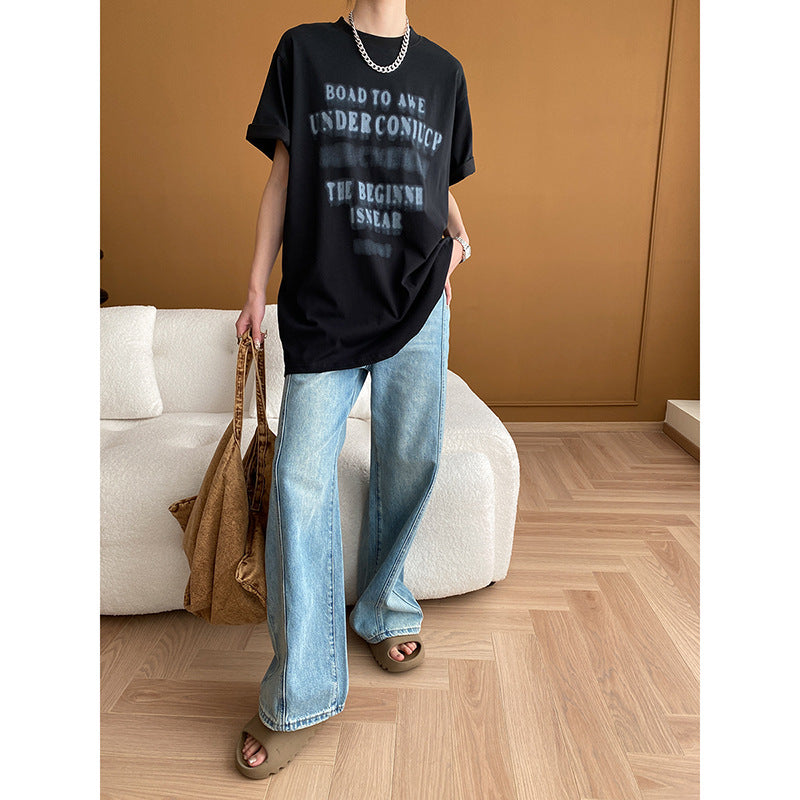 Damen Oversized T-Shirt mit Grafikdruck und Lässigem Schnitt