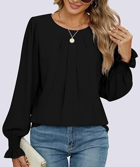 Damen Bluse Puffärmel Eveloria