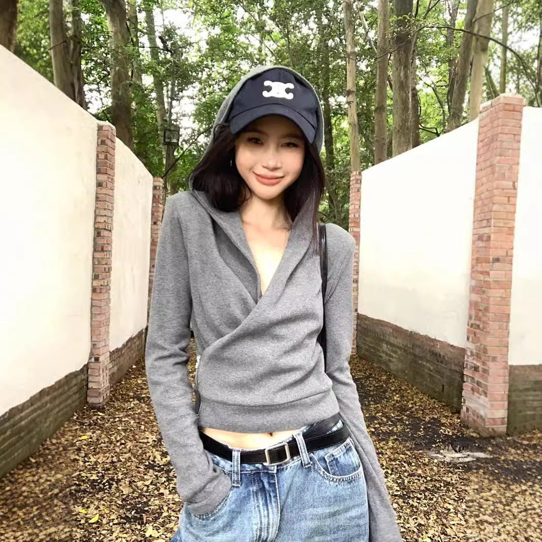 Damen Hoodie Lässig V-Ausschnitt Eveloria - Eveloria