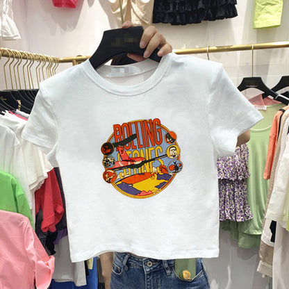 Damen T-Shirt Kurzärmelig Printdesign Locker