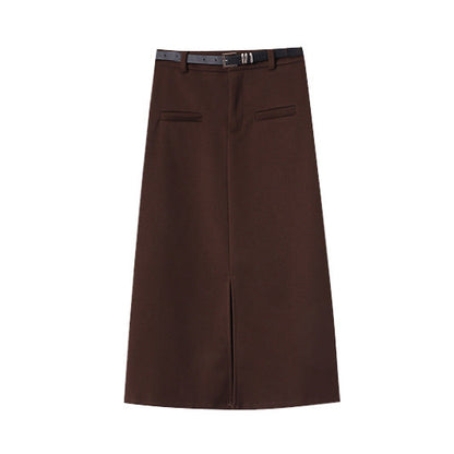 Damen Midirock Hohner Bund Eingrifftaschen Eveloria