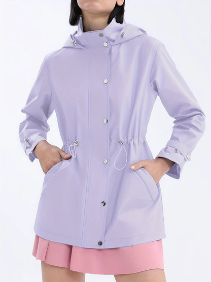 Damen Übergangsjacke Verstellbarer Taillenzug Praktische Taschen