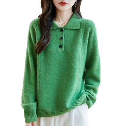 Damen Pullover mit Knopfleiste Elegantes Design