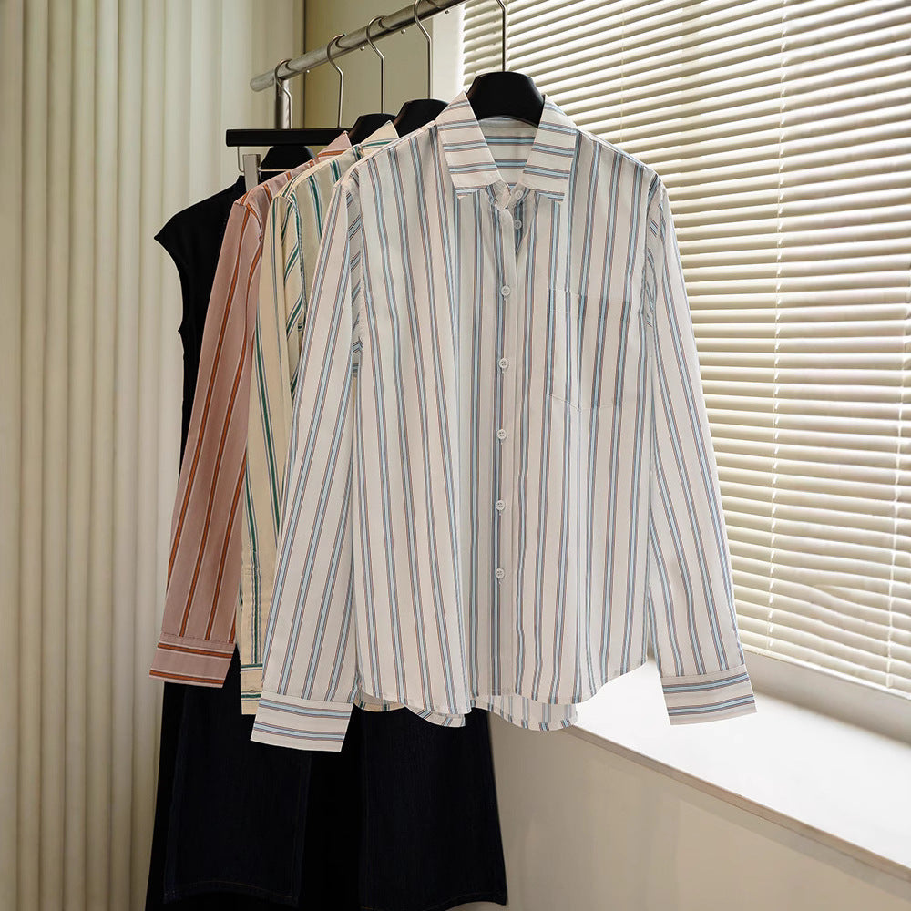Damen Bluse Übergroß Gestreift Eveloria - Eveloria