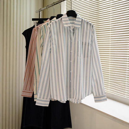 Damen Bluse Übergroß Gestreift Eveloria - Eveloria