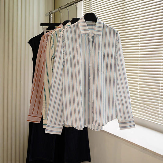Damen Bluse Übergroß Gestreift Eveloria - Eveloria
