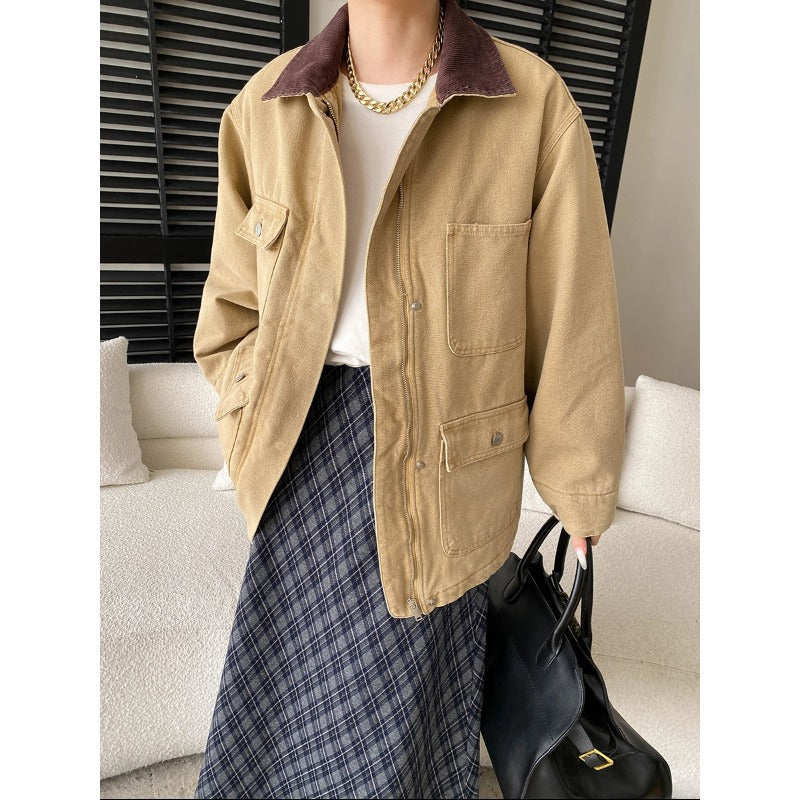 Damen Utility-Jacke Lässig atmungsaktives Material mit Taschen und - Eveloria
