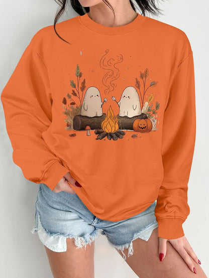 Damen Sweatshirt Verspielt Grusel Motiv Bequem Eveloria
