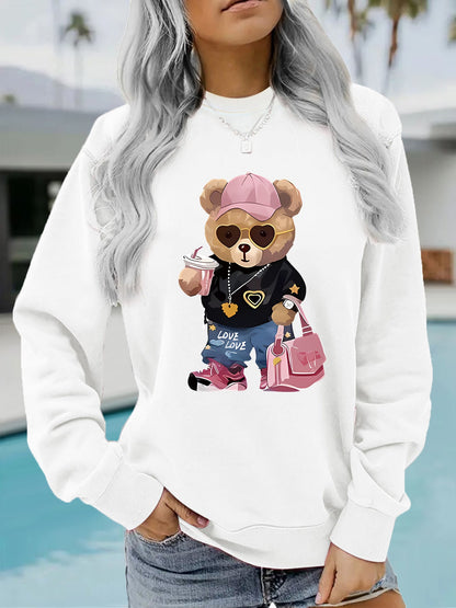 Damen Sweatshirt Cartoon Bär Motiv Eveloria