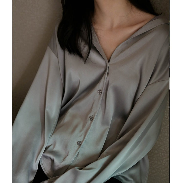 Damen Bluse Oversized Klassisch Weiß