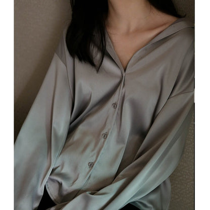 Damen Bluse Oversized Klassisch Weiß