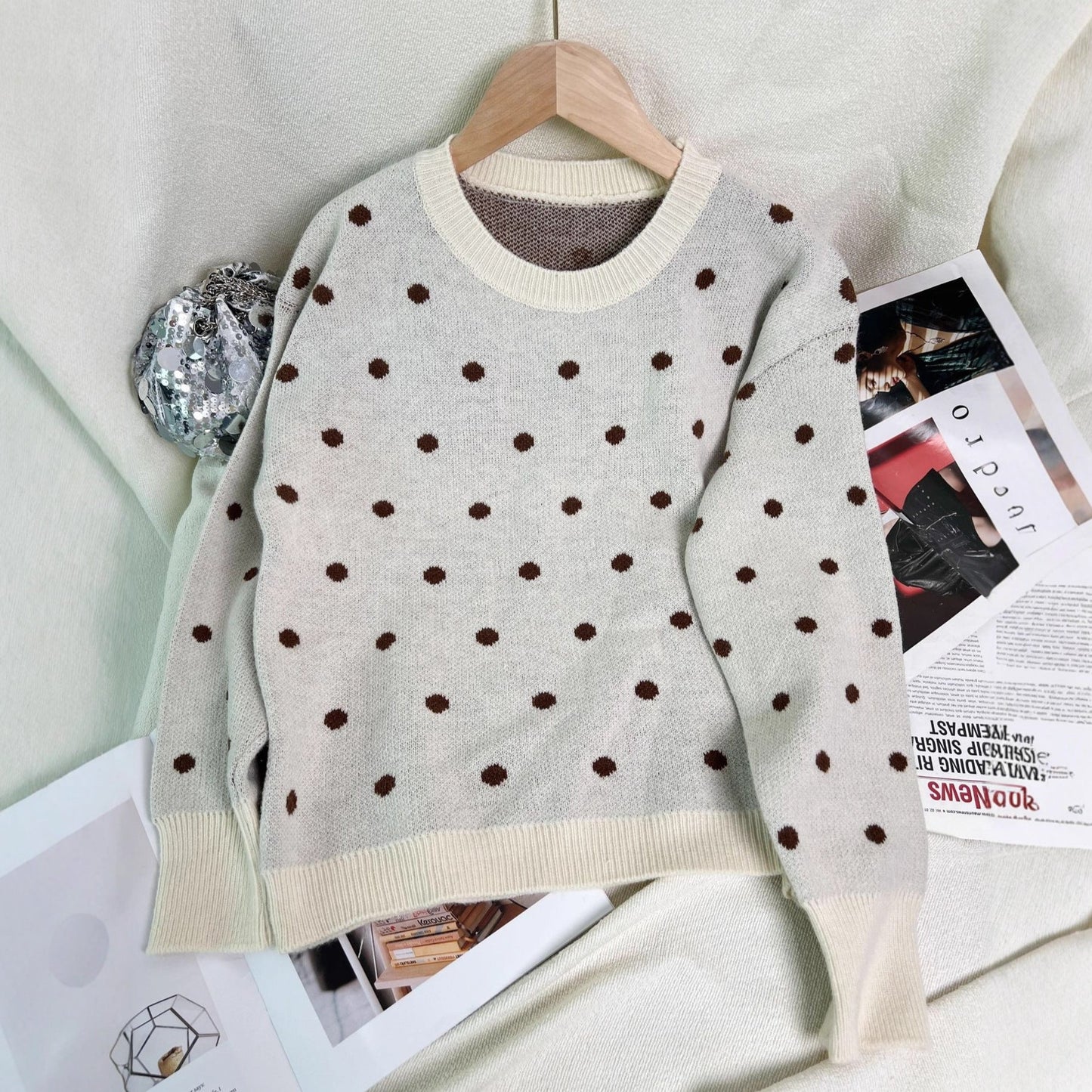 Damen Pullover Lebendiges Punktemuster Eveloria - Eveloria