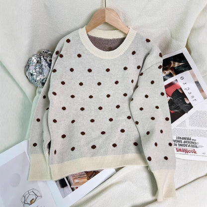Damen Pullover Lebendiges Punktemuster Eveloria - Eveloria