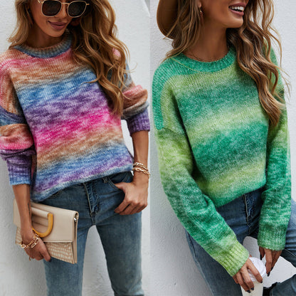 Damen Pullover Einzigartiger Farbverlauf Eveloria - Eveloria
