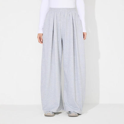 Damen Palazzo-Hose Elastischer Bund Falten Schwarz Eveloria - Eveloria