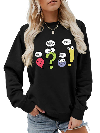Damen Pullover Lässig Humorvolles Motiv Grau
