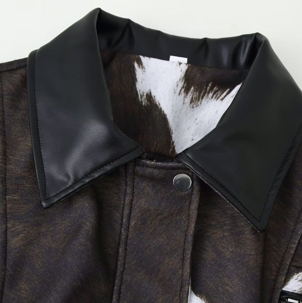Damen Kunstlederjacke Exotisches Tierdesign Eveloria