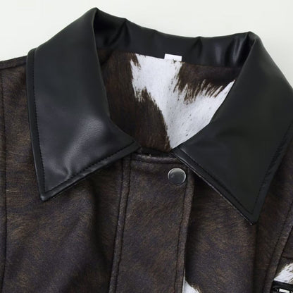 Damen Kunstlederjacke Exotisches Tierdesign Eveloria