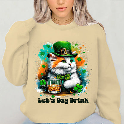 Damen Sweatshirt mit Katzenmotiv und Schriftzug