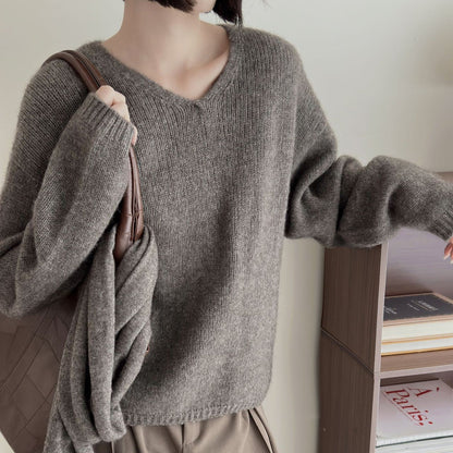 Damen Pullover V-Ausschnitt Qualität Eveloria