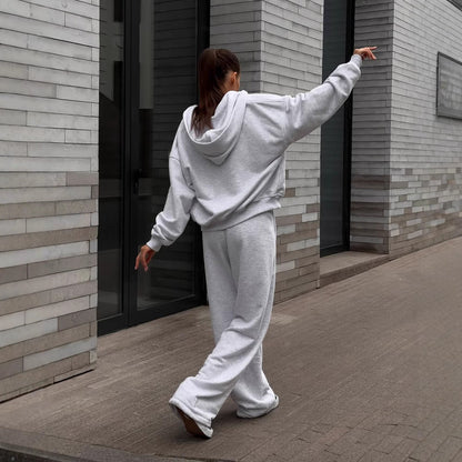 Damen Oversized Kapuzenjacke Jogginghose Set Eveloria