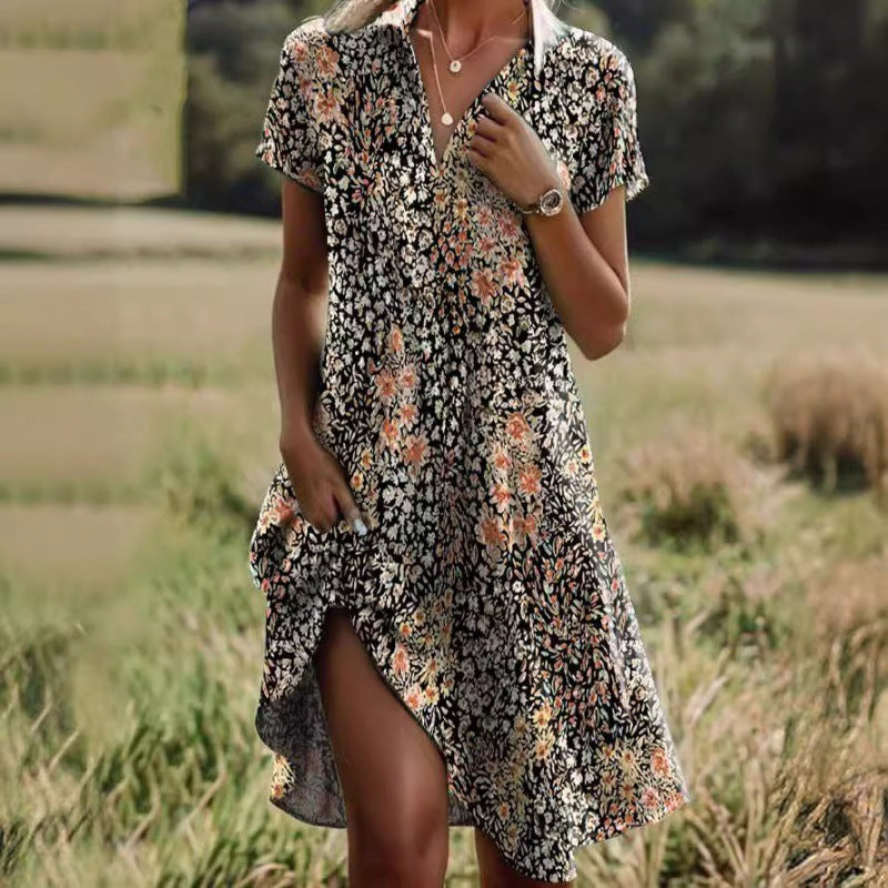 Damen Freizeitkleid Blumenmuster Feminin Eveloria