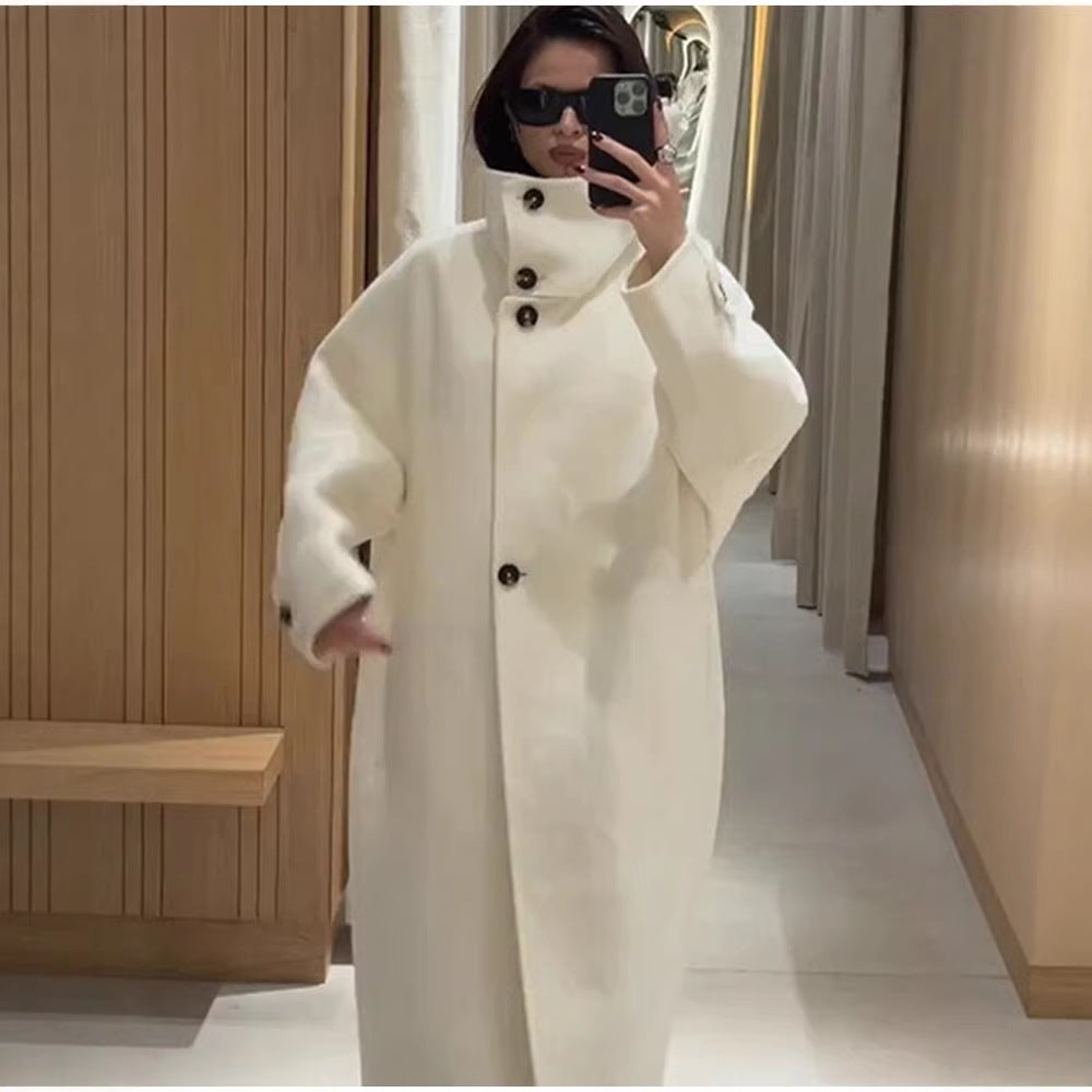 Damen Oversized-Mantel Hohem Kragen Eveloria