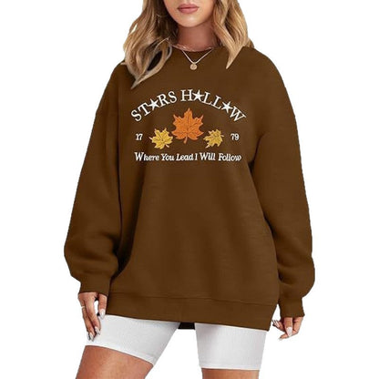 Damen Sweatshirt Weites Design Herbstmotiv Eveloria
