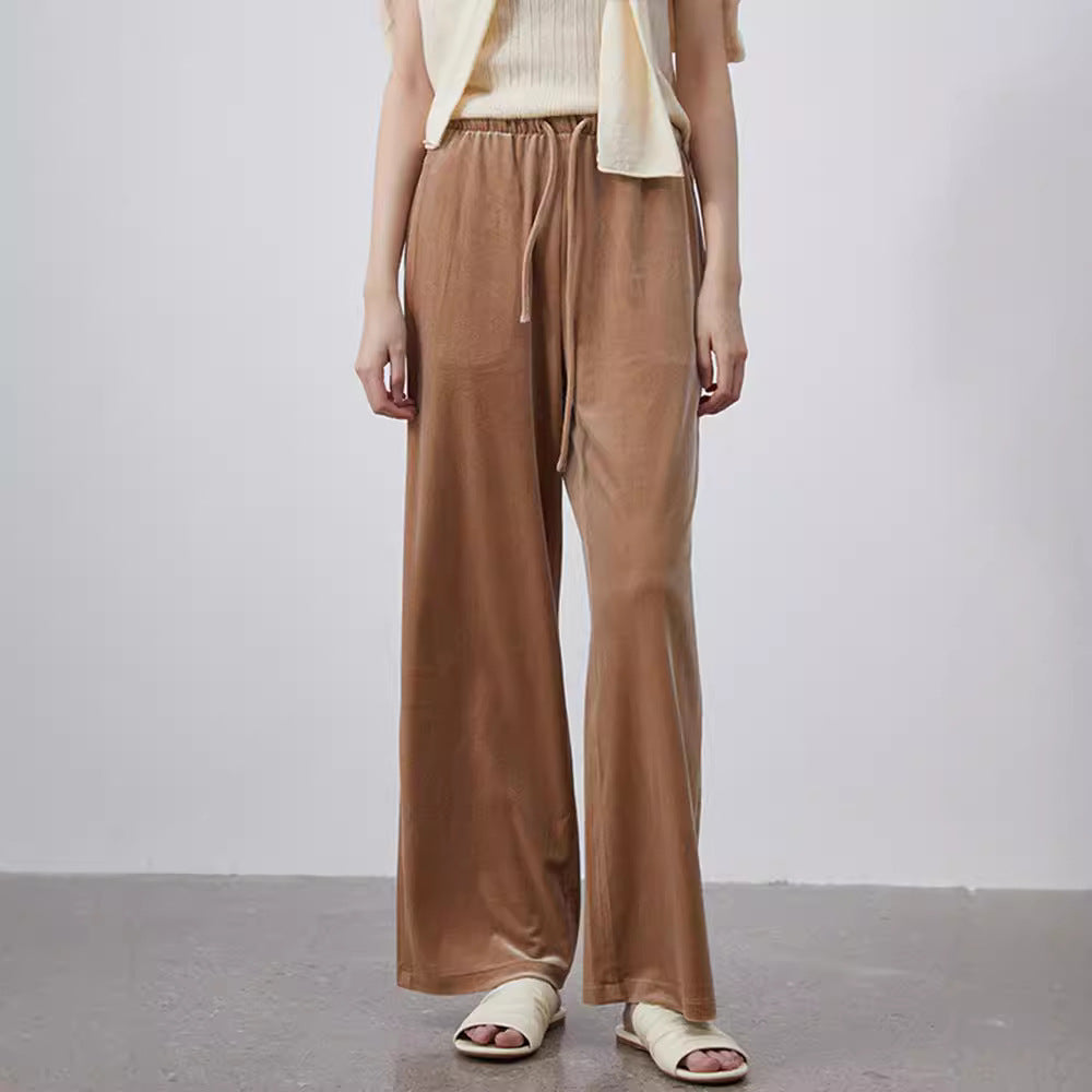 Damen Samt-Hose Bequem Schwarz Eveloria - Eveloria