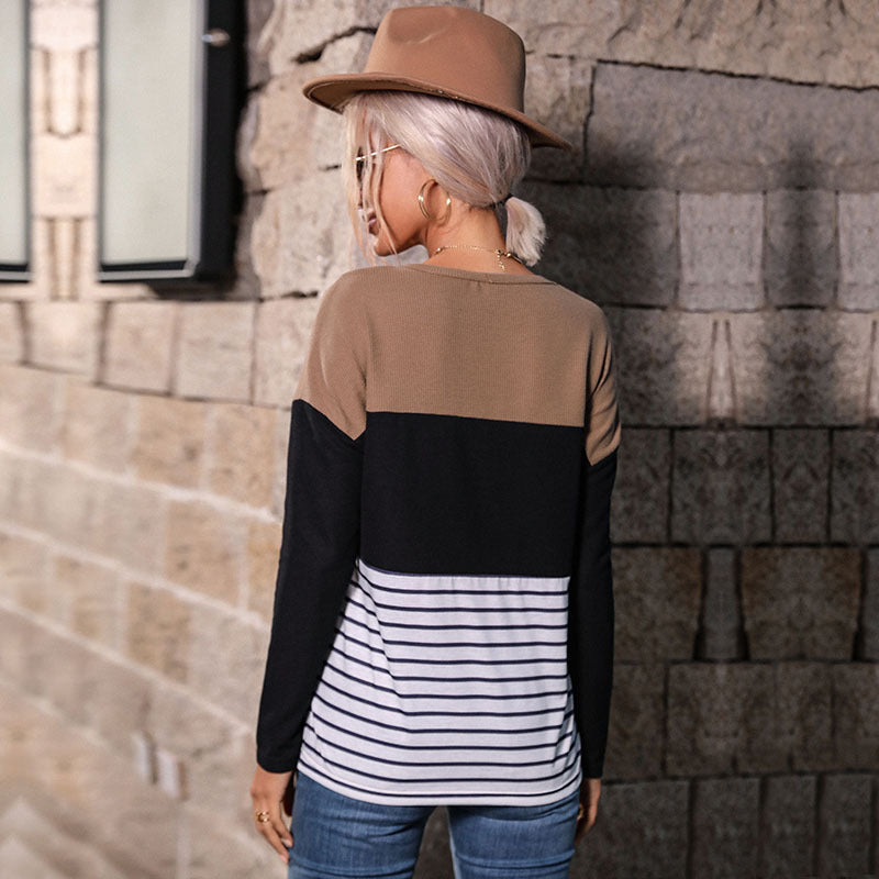 Damen Strickpullover Gestreift Modern Eveloria