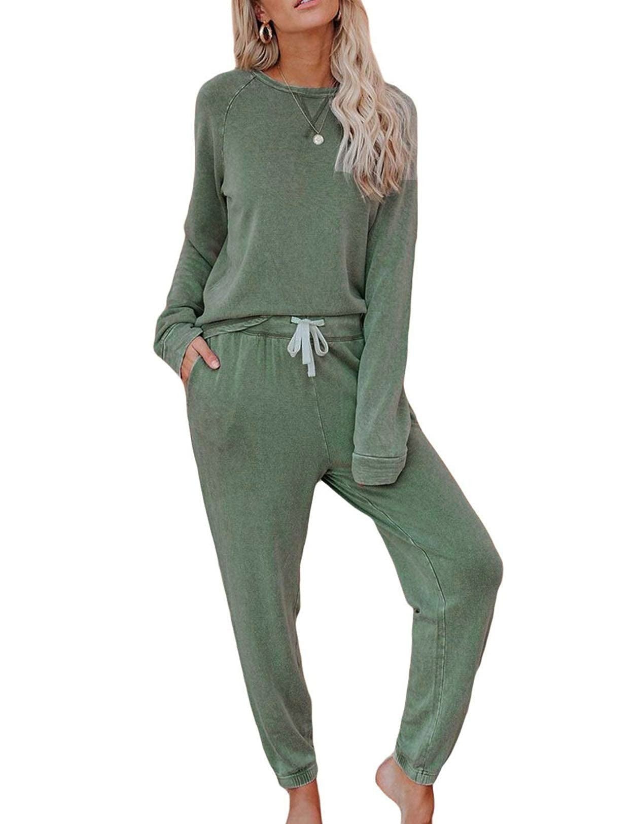 Damen Lounge-Set Oversized-Pullover und Hose Bequem Grau Eveloria