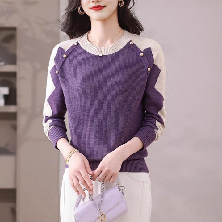 Damen Pullover Lässig mit Applikationen Eveloria