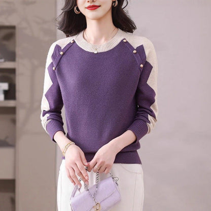 Damen Pullover Lässig mit Applikationen Eveloria