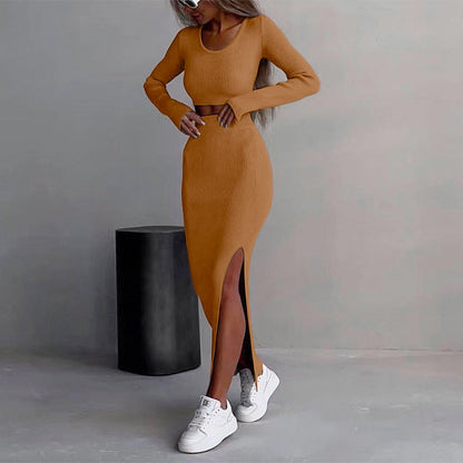 Damen Langarm-Kleid mit Taillengürtel Eveloria - Eveloria