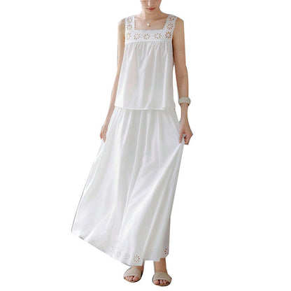 Damen Maxikleid Spitze Verstellbare Träger Luftig Eveloria