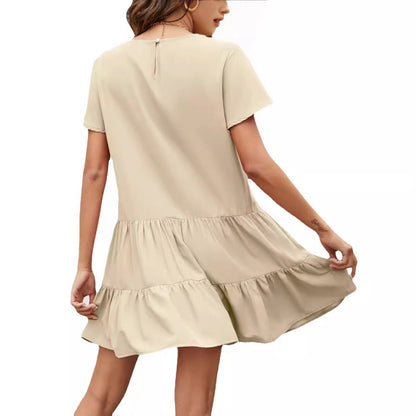 Damen Sommerkleid Rüschendetails Blumenmuster Eveloria