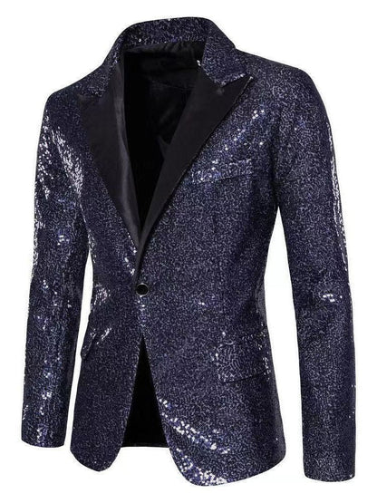 Herren Blazer Pailletten Elegant Edel Dekor Eveloria