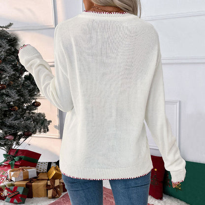 Damen Strickpullover Festlich Schleifenmotiv Lässig Eveloria