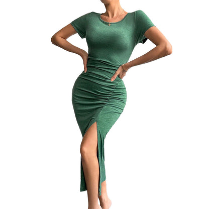 Damen Wickelkleid mit Schlitz und Rüschendetails Eveloria