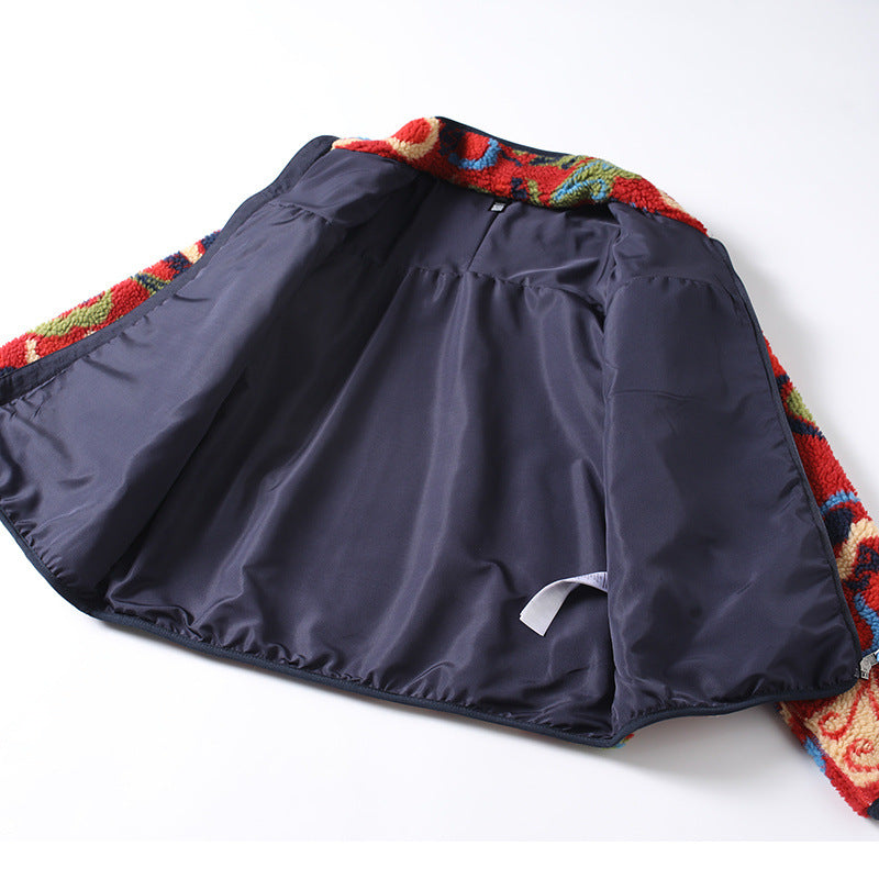 Damen Fleecejacke Bunt Muster Kuschelig Eveloria