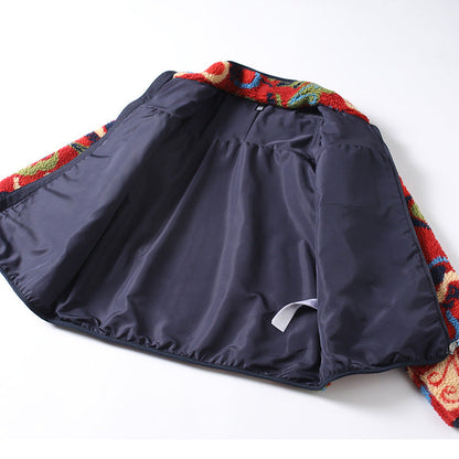 Damen Fleecejacke Bunt Muster Kuschelig Eveloria