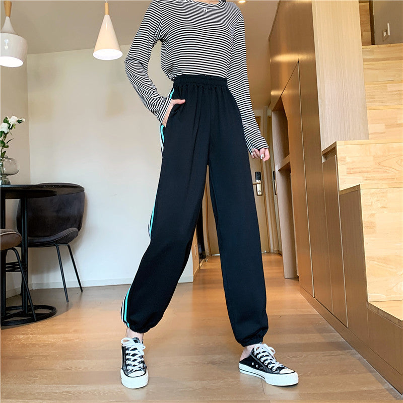 Damen Sport-Jogginghose Stretch mit Seiteneinsätzen