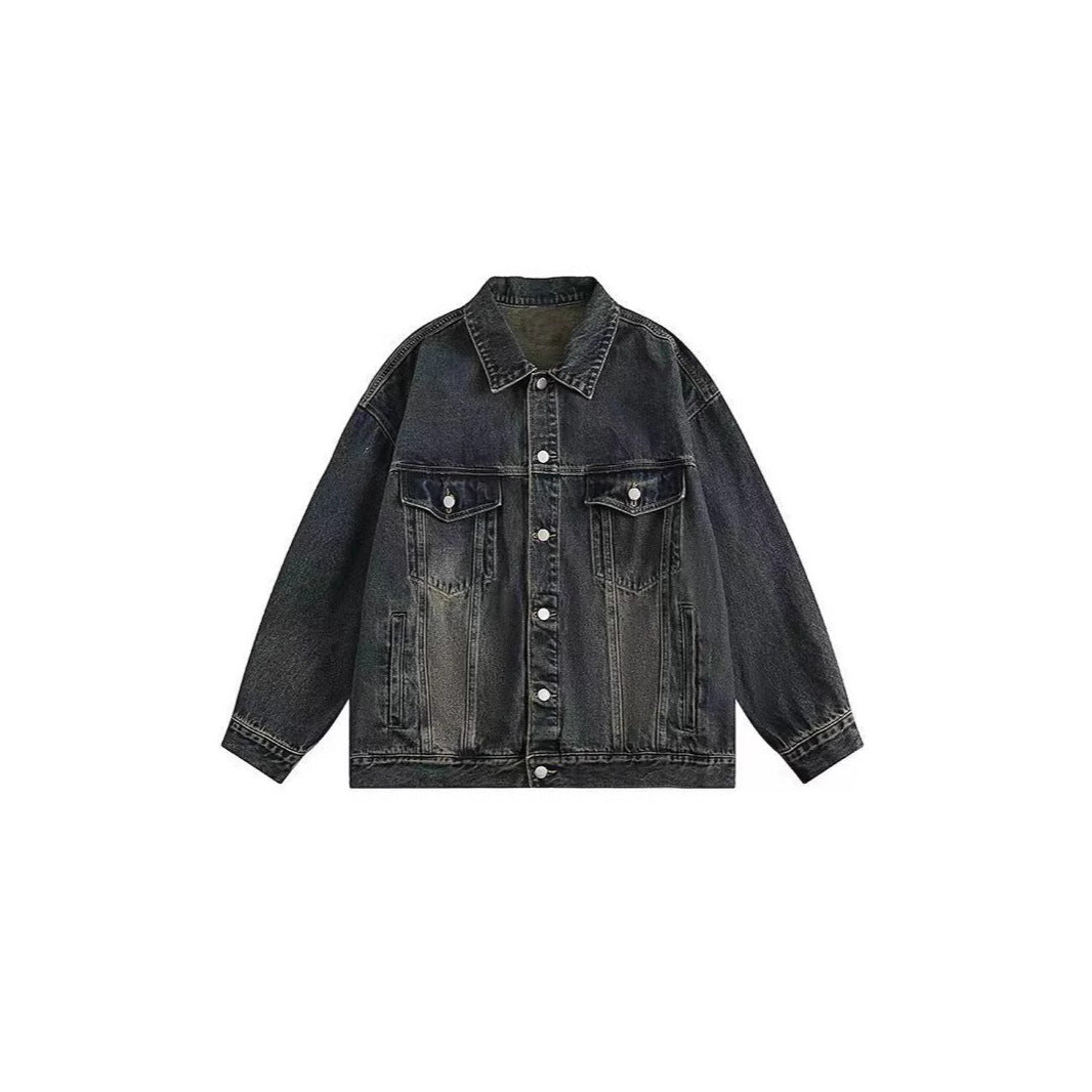 Damen Jeansjacke Vintage-Waschung Taschen - Eveloria