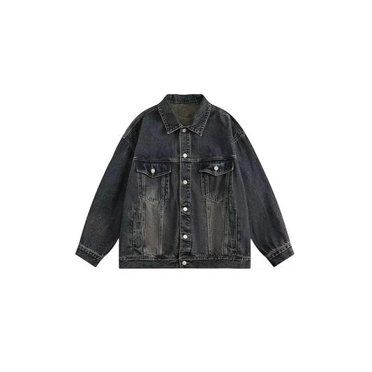 Damen Jeansjacke Vintage-Waschung Taschen - Eveloria